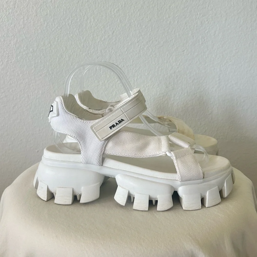 PRADA Authentic Sporty Woven Nylon Tape Sandals - Picture 9 of 16